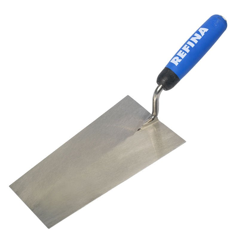 Heavy Duty Stainless Steel Tapered Shape Bucket Trowel - Square End, Rounded Edges - Amaroc - Render & Drylining Supplies