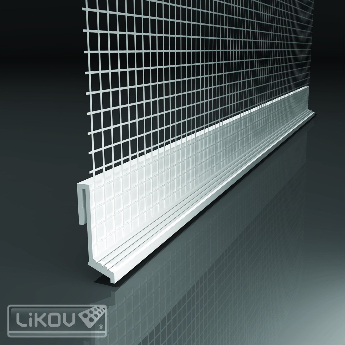 LE-V Drip Ledge mesh for External Wall Insulation Base Profiles - Clip On - 2.5 mtr - Amaroc - Render & Drylining Supplies