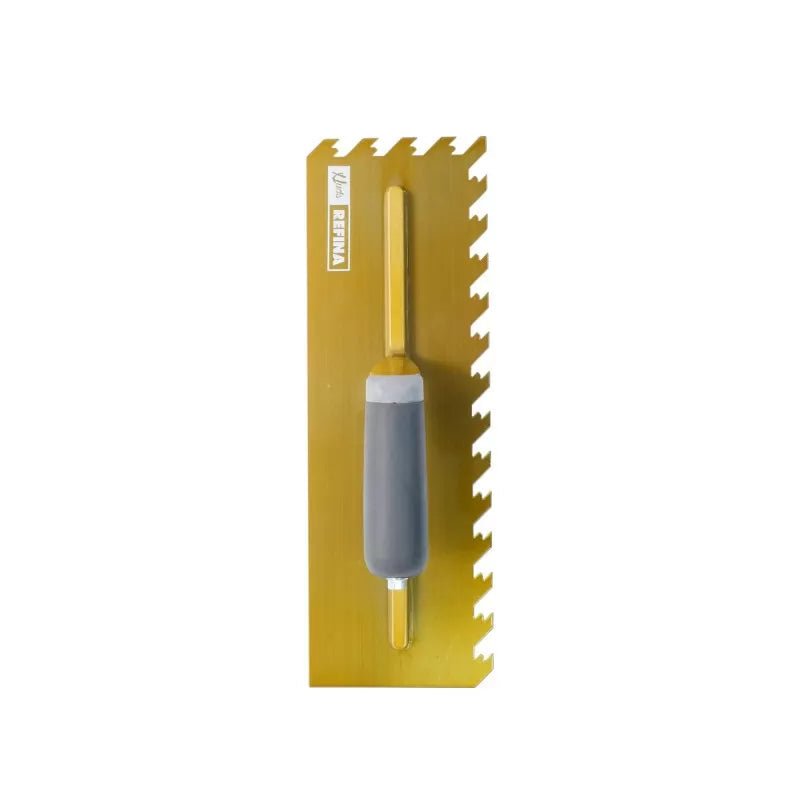 NotchTile Trowel H45 12mm Gold RIGHT HANDED - Amaroc - Render & Drylining Supplies